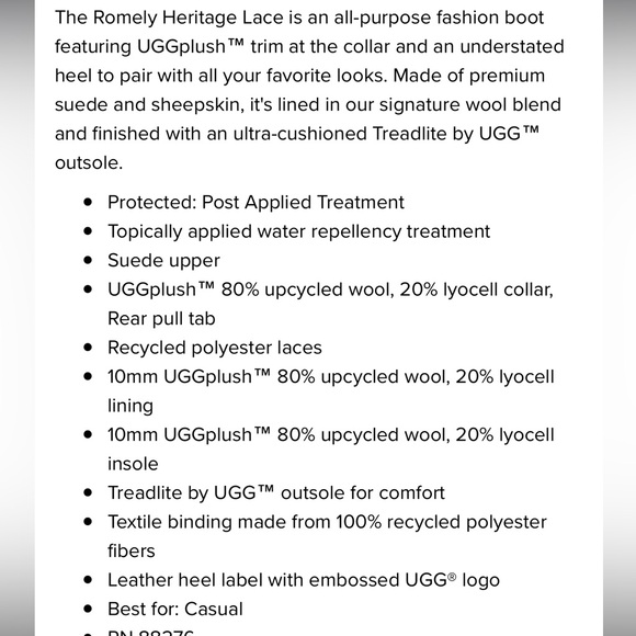 UGG Women’s Romely Heritage Lace Boots In Chestnut 8.5 - Picture 14 of 14